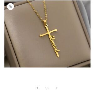 Gold Cross Pendant Necklace